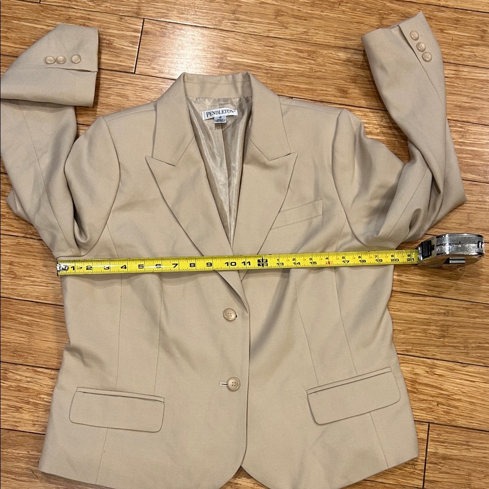 Pendleton Beige Virgin Wool Lined Blazer Women’s … - image 5